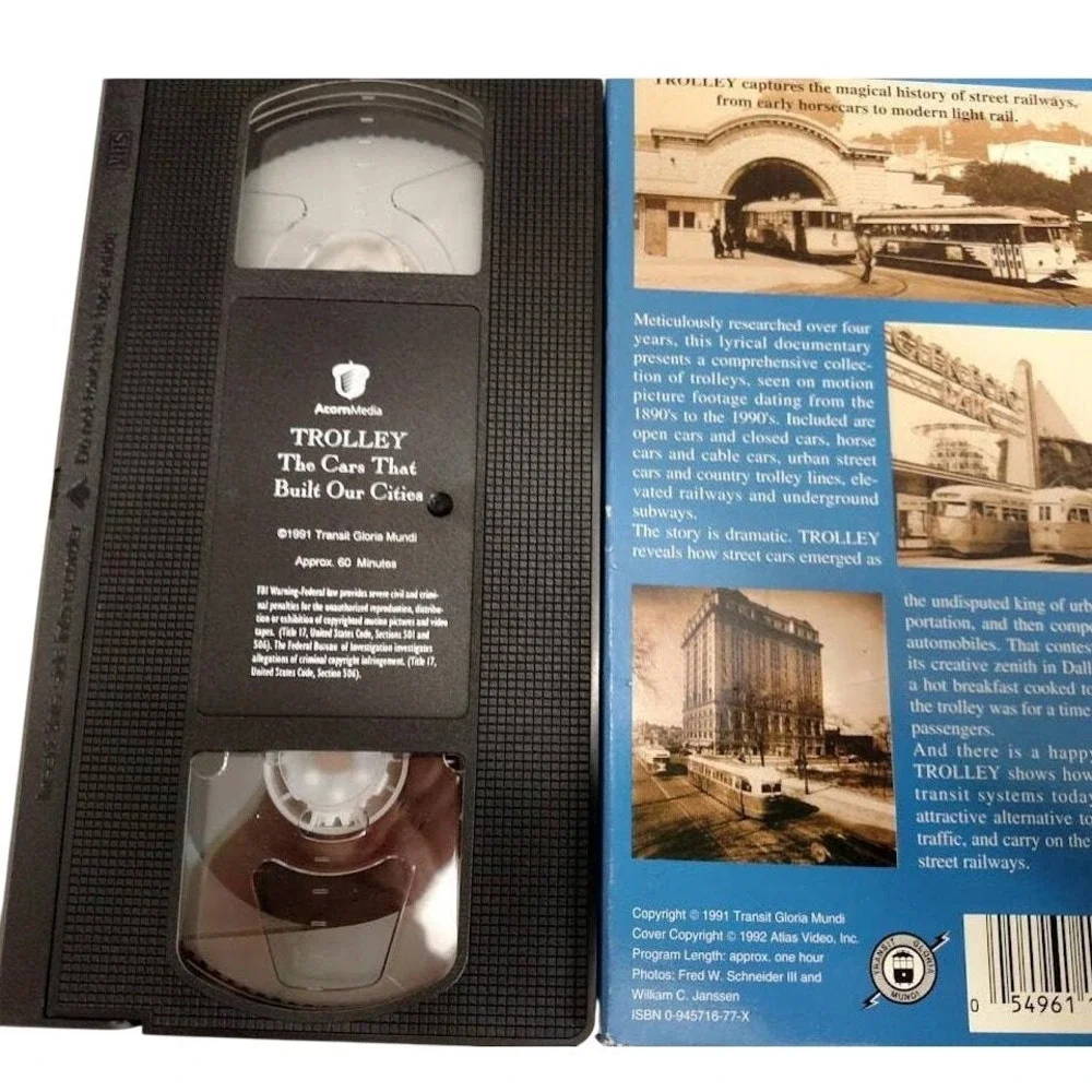 Trolley The Cars that Built Our Cities VHS Tape Vintage History 1890s-1990's‎